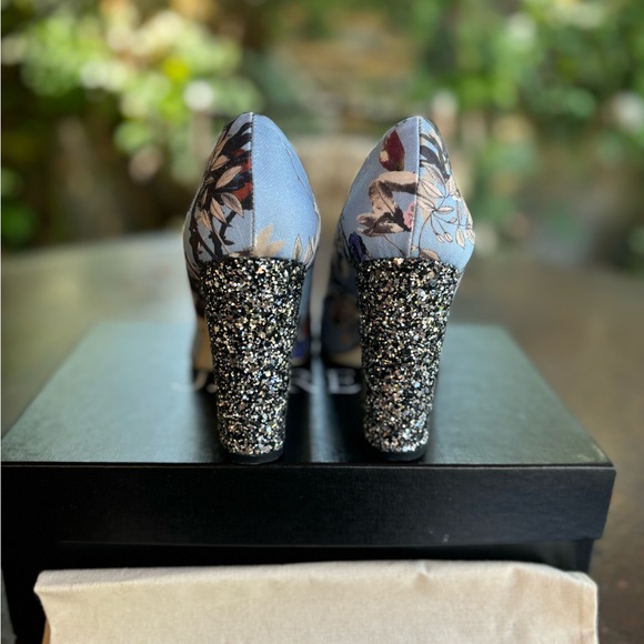 J. Crew Size 7 Etta glitter heel pumps in hummingbird - Picture 8 of 8